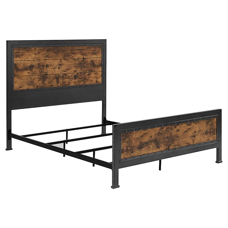 Queen Industrial Wood and Metal Bed - Saracina Home, 4 of 8