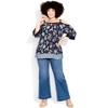 Avenue Women's Plus Size Daisy C/S Print Top - 3 of 4