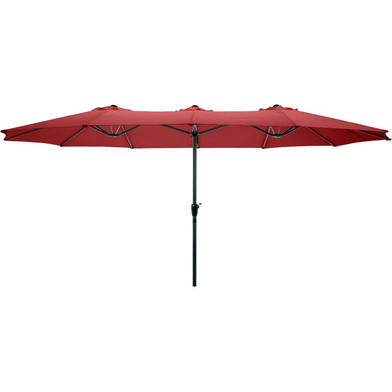 Extra Large Outdoor Umbrella - 15 Ft Double Patio Shade with Easy Hand Crank for Outdoor Furniture, Deck, Backyard, or Pool, 1 of 10