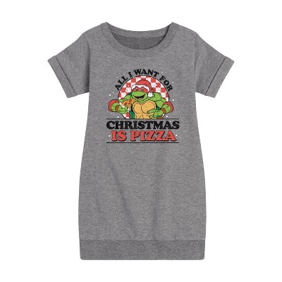 - Teenage Mutant Ninja Turtles - All I Want For Christmas Graphic Short Sleeve Fleece Dress