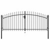 Double Door Fence Gate with Spear Top 118.1"x59.1" vidaXL - 2 of 4