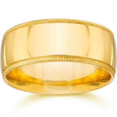 Pompeii3 Milgrain Wedding Band 14K Yellow Gold