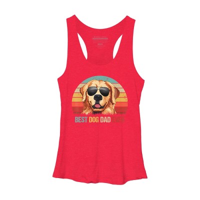 Women's Design By Humans Best Dog Dad Ever Golden Retriever By LuckyCharm99 Racerback Tank Top
