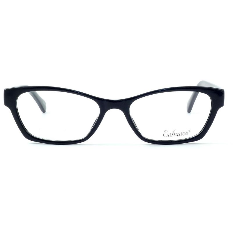 Enhance Optical Designer Reading Glasses EN3903-BLK-49 mm Black Crystal Cateye, 1 of 4