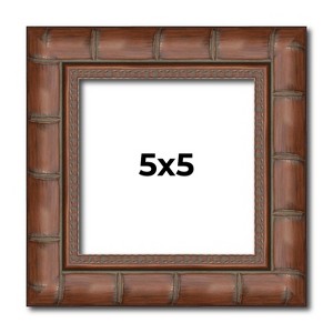 PosterPalooza | 5x5 Modern Bamboo Picture Frame, UV Acrylic, 5 Finishes - 1 of 4