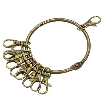 Acsergery Bronze Large Round Hoop Key Ring Organizer(80mm) 10x Multi-ring  Jailers Fob Gift
