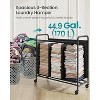 3-Section Laundry Sorter, Laundry Hamper with Wheels, Rolling Clothes Hamper Cart with Large Capacity and Removable Bags - 3 of 4