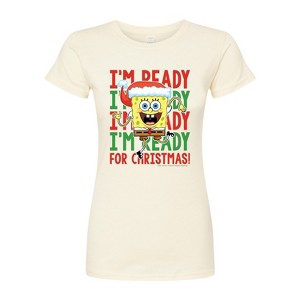 Women's - SpongeBob SquarePants - I'm Ready For Christmas Fitted Graphic T-Shirt - 1 of 4