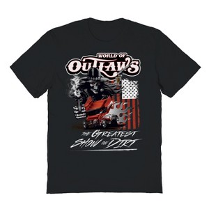 Woo Men's World Of Outlaws Gunner Skull Short Sleeve Graphic Cotton T-Shirt - Black S - 1 of 4