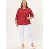 Agnes Orinda Women's Plus Size Stylish Tie Neck 3/4 Ruffle Sleeves Work Office Blouses - 3 of 4