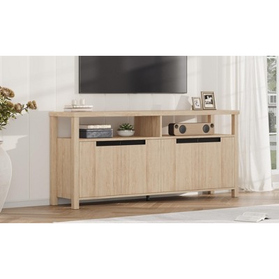 Farmhouse TV Stand for 75/80 Inch TVs, Long Entertainment Center w/ Storage Drawer &OpenShelf, Television Consoles Stands for living room