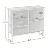 DOMETOUR 32" Wide Wood-Topped Storage Cabinet with Five Fabric Drawers, Black - 2 of 4