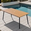 Crestlive Products Outdoor Dining Table Patio Dining Table with Wooden-Like Top and Aluminum Frame, Rectangular Table with Umbrella Hole - 2 of 4