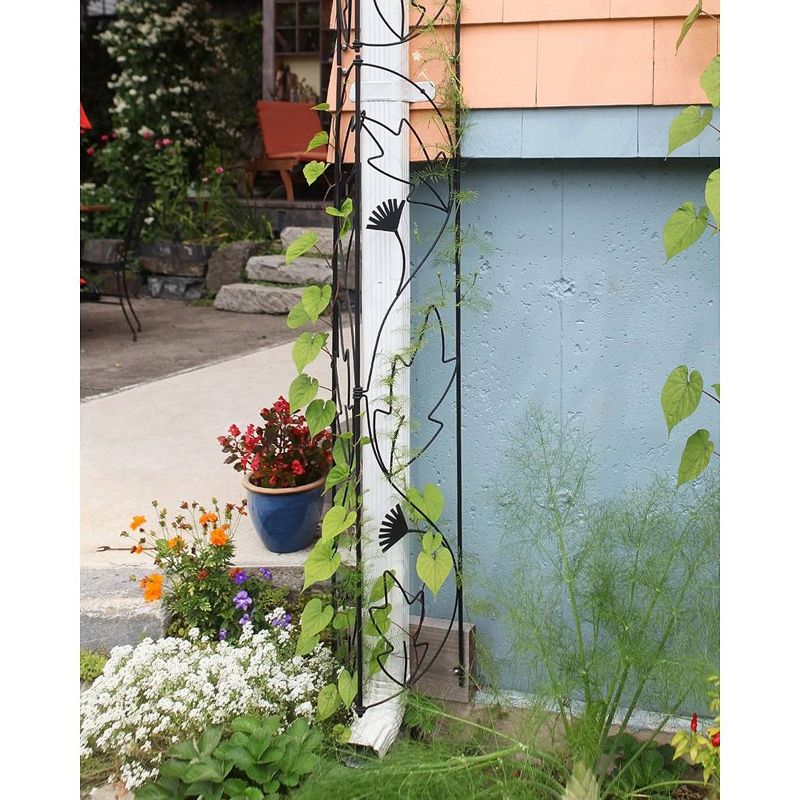 46&#34; Tall Iron Downspout Decorative Garden Trellis - Black Powder Coat Finish, Weather-Resistant, Easy Installation - Achla Designs, 4 of 7