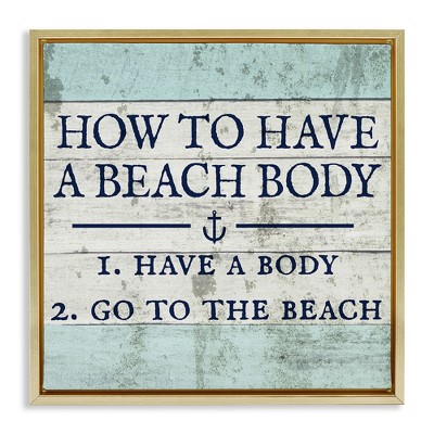Stupell Industries Sassy Beach Body Steps, 18" x 18"