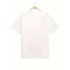 TIME HOLLOW Simple Letter & Striped Print T-Shirt - Casual And Comfortable - 2 of 3