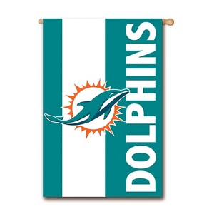 Evergreen NFL Miami Dolphins Embroidered Logo Applique House Flag, 28x44 - 1 of 1
