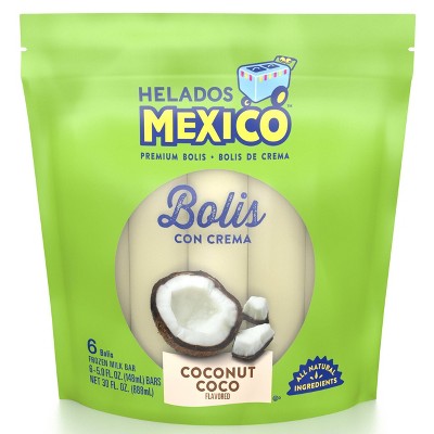 Helados Mexico Frozen Coconut Coco Bolis Con Crema - 30oz/6ct