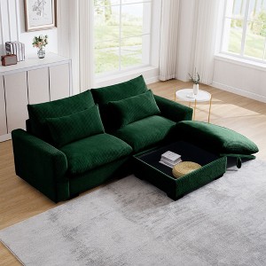 NicBex Couches for Living Room Deep Seat 2-Seater Sofa Couch Comfort Corduroy Upholstered Sofa With Pillows and Storage for Bedroom - 1 of 4