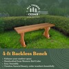 All Things Cedar 45 Inch Cedar Wooden Backless Bench, Indoor Outdoor Seating with Portable Design for Patio or Bathroom Shower, Natural - 2 of 4