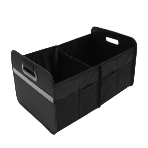 Unique Bargains Universal Car Trunk Organizer Multi Compartments Car Storage Organizer Foldable Black 1 Pc - 1 of 4