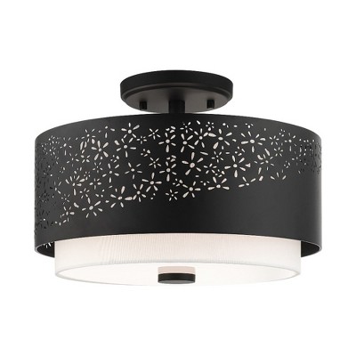 Livex Lighting Noria 3 - Light Semi-Flush Mount in  Black