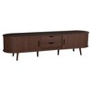 Homy Casa 70" Mid-Century Modern TV Stand with Tambour Doors, Drawers and Built-In Power Outlet for 80" TV, Walnut - 2 of 4
