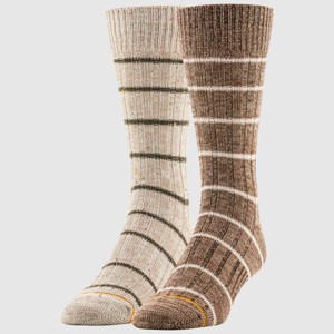 GOLDTOE Signature Collection Men's Striped Camp Sunday Socks - Green/Cream 6-12.5 - 1 of 4