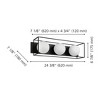 3-Light Grayson Bath Light Matte Black with White Glass Shade - EGLO: ETL Listed, Adjustable Head Tilt - 4 of 4