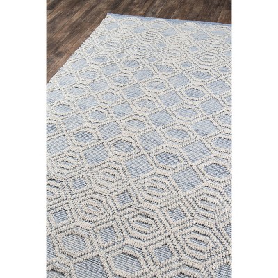 Elliptical Elegance Light Blue Geometric Hand-Tufted Area Rug
