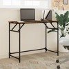 vidaXL Desk Smoked Oak 39.4 in.x17.7 in.x29.9 in. Engineered Wood and Powder-coated Steel - 3 of 4