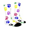 Colorful Paw Print Women Printed Crew Socks Funny Funky Socks Soft Polyester Novelty Gifts for Artists Men - 3 of 4