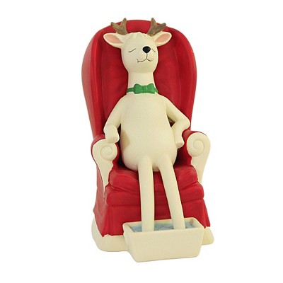 Dept 56 Snowbabies 5.5" Santa's Reindeer R & R Rest Relaxation  -  Decorative Figurines