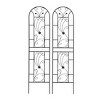 Gulches 2 Pack Metal Garden Trellis 86.7" x 19.7" Rustproof Trellis for Climbing Plants Outdoor Flower Support Peacock Style Black - 4 of 4