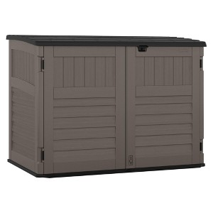 Suncast Horizontal Storage Shed, Stoney/Black - 1 of 4