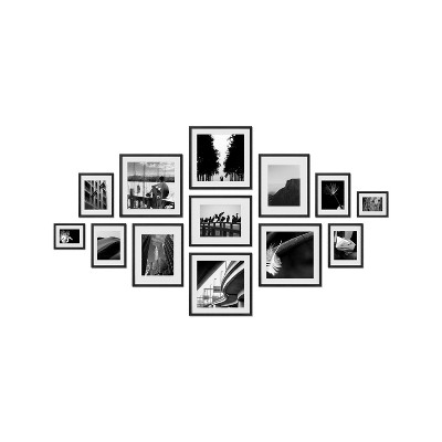 Haus and Hues Essex Gallery Wall Frame Set with Real Glass and Mat