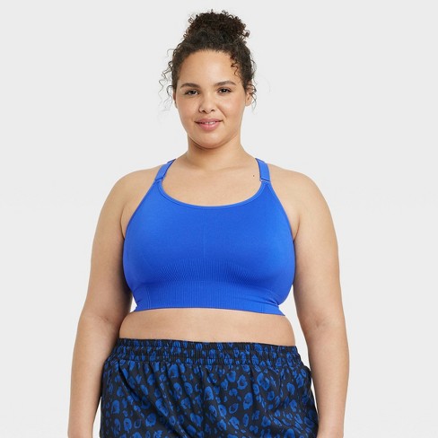 Women's Seamless Medium Support Cami Midline Sports Bra - All In Motion™  Dark Blue 3X