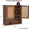 Wall Cabinet Rattan Boho Chic Over Toilet Storage 3 - Tier Wall Mount Double - Door Bathroom Kitchen Dining Room Living Room - 3 of 4