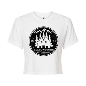 Women's - Yellowstone - Dutton Ranch Badge Cropped Graphic T-Shirt - 1 of 4