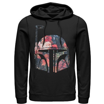 Men s Star Wars Boba Fett Floral Print Helmet Pull Over Hoodie Target