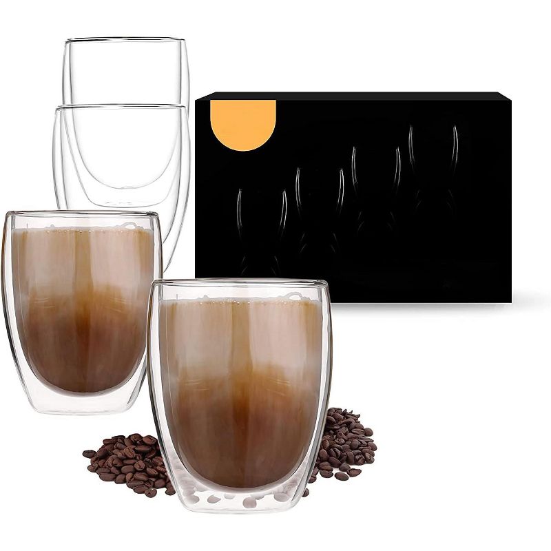 LEMONSODA Double Wall Glass Coffee Mugs Set of 4, 6 of 7