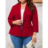 MISSKY Women's Plus Size Casual Open Front Work Office Jackets Blazer Blazers with Pockets - 2 of 4