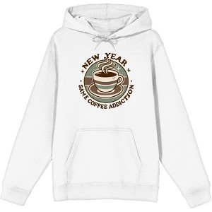 New Year, Same Coffee Addiction Adult Long Sleeve Hoodie - 1 of 2