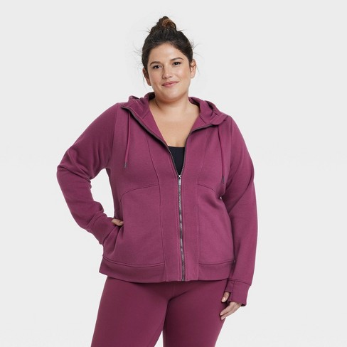 Women's Fleece Full Zip Hoodie - All In Motion™ Black 3x : Target