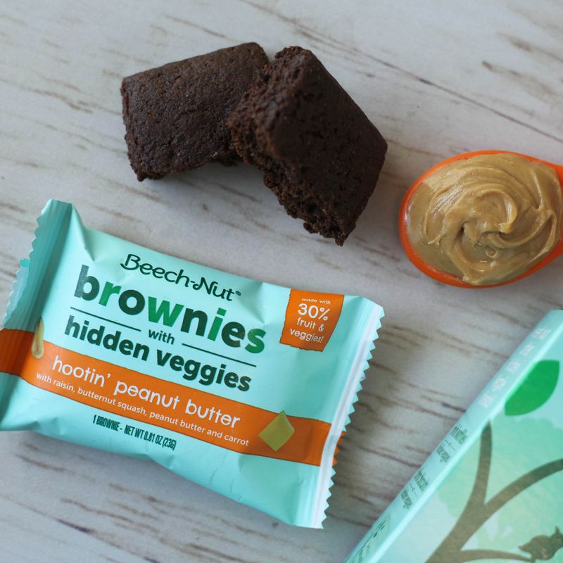 Beech-Nut Hidden Veggies Brownies Peanut Butter and Chocolate Toddler Snacks - 4.1oz/5pk, 3 of 9