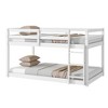 Okak Twin Over Twin Bunk Bed with Ladder & Safety Guardrail Solid Rubber Wooden Loft Bed with Strengthened Slats for Kids Easy Assemble, White - 4 of 4