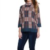 Women's Plaid Mock Neck Sweater - Multiples - 2 of 4
