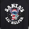 Women's - Lilo and Stitch - Santas Lil Helper Christmas Lightweight French Terry Wide Neck Long Sleeve Shirt - 2 of 4