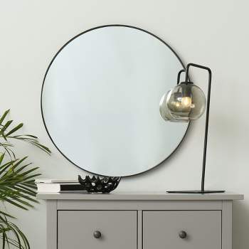 Colt Circle Metal Frame Large Circle Wall Mounted Mirror -The Pop Home