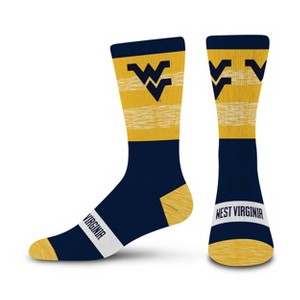 NCAA West Virginia Mountaineers Mixer Crew Socks: Cushioned Heel & Toe, Knit Fabric - 1 of 3